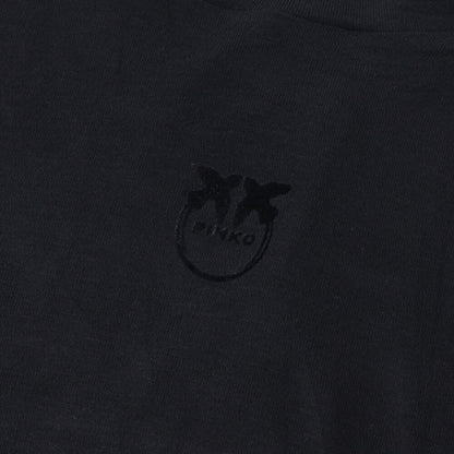 PINKO Tシャツ ブラック タートルネック ロゴ シースルー 長袖 1G16TG-Y7D2