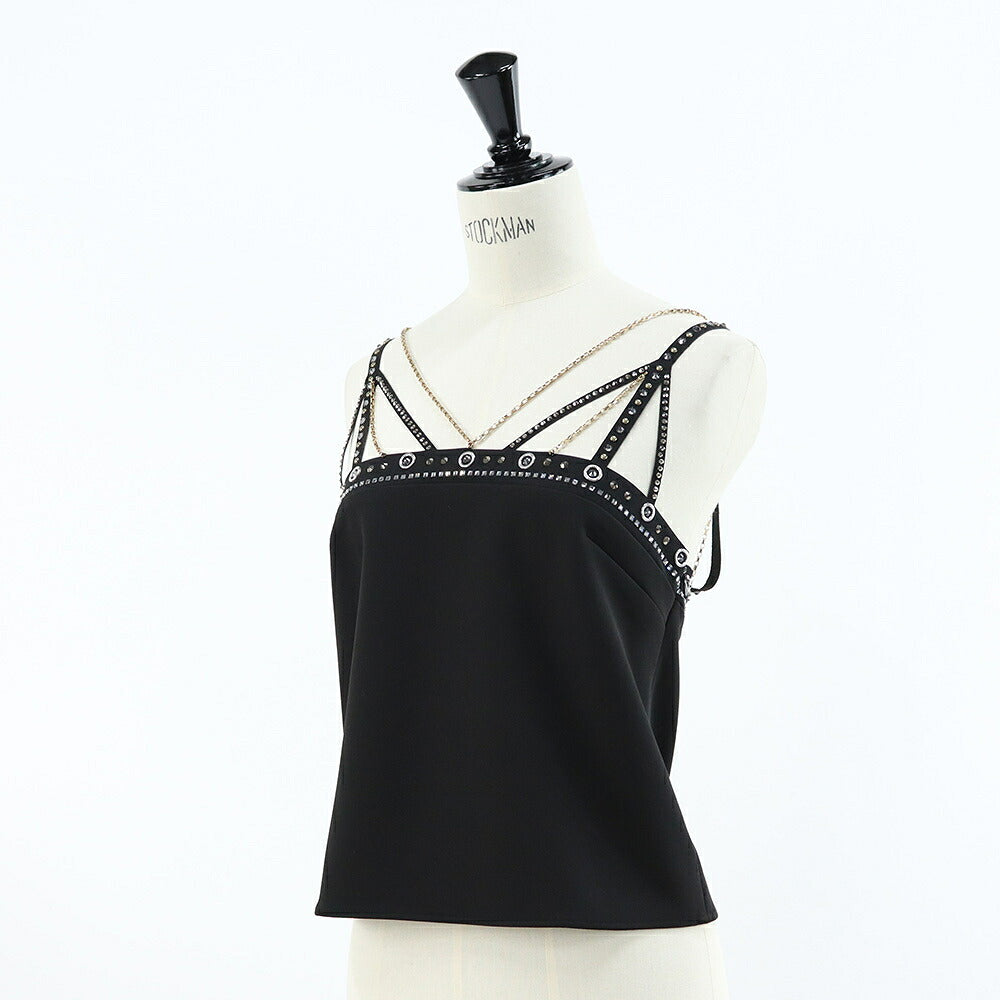 PINKO ピンコ レディース トップス キャミソール・タンクトップ・ノースリーブ ブラック ポリステル ポリウレタン チェーン ビスチェ 1G17X1-A034