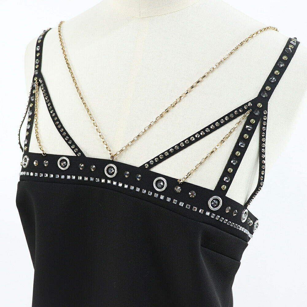 PINKO ピンコ レディース トップス キャミソール・タンクトップ・ノースリーブ ブラック ポリステル ポリウレタン チェーン ビスチェ 1G17X1-A034