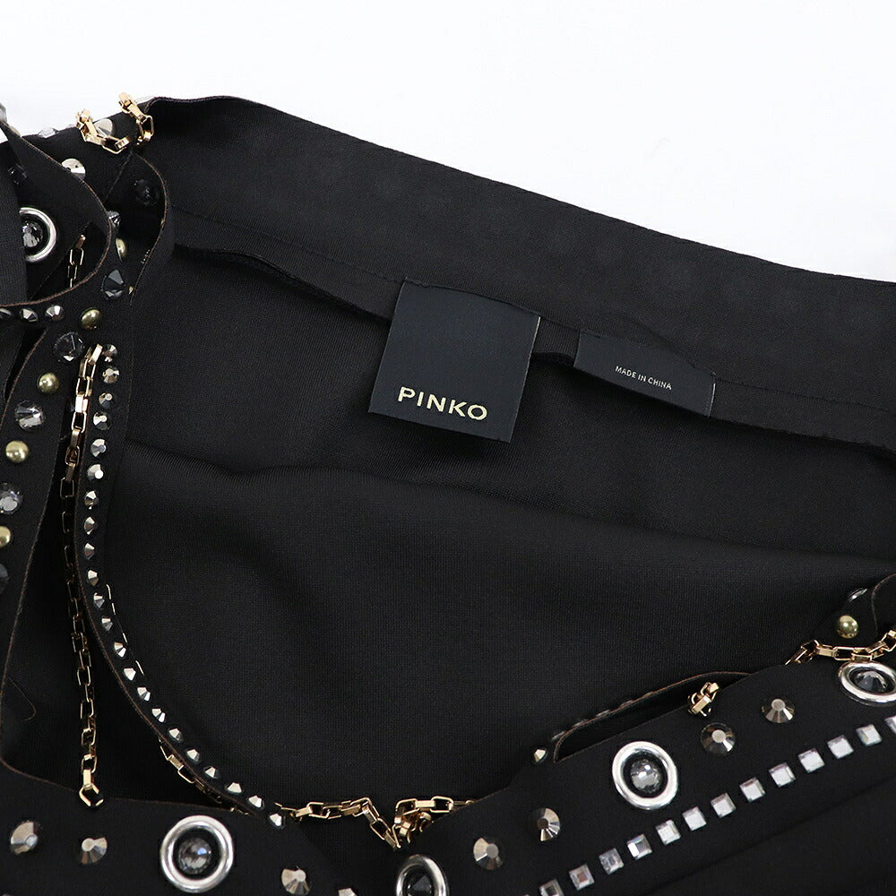 PINKO ピンコ レディース トップス キャミソール・タンクトップ・ノースリーブ ブラック ポリステル ポリウレタン チェーン ビスチェ 1G17X1-A034