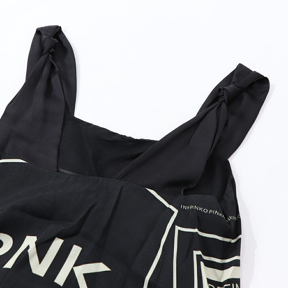 PINKO ピンコ レディース トップス キャミソール・タンクトップ・ノースリーブ ブラック レーヨン フリンジ付き 1Q103H-8120