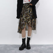 PINKO スカート ブラウン系 総柄 アシンメトリー 1G15JS-Y6EK