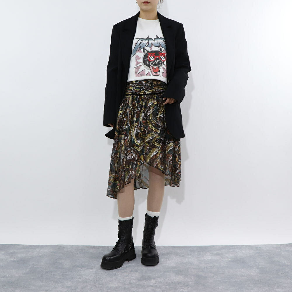PINKO スカート ブラウン系 総柄 アシンメトリー 1G15JS-Y6EK