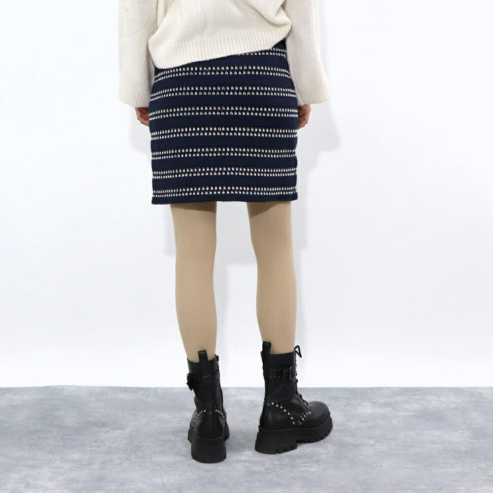 PINKO スカート ネイビー ニットミニスカート 1G16Y0-Y7T2