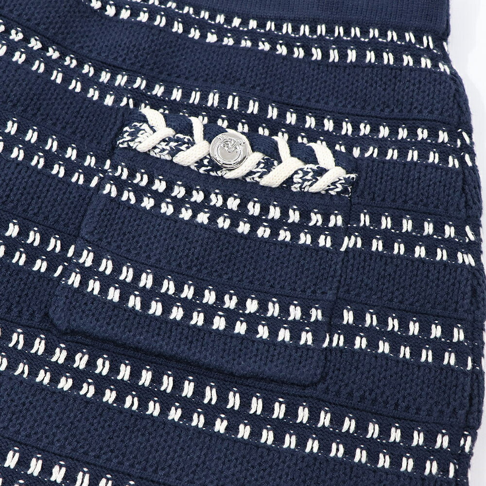 PINKO スカート ネイビー ニットミニスカート 1G16Y0-Y7T2