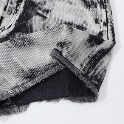 PINKO ショートパンツ ブラック×ホワイト タイダイ柄 南京錠 1Q1031-Y6A8