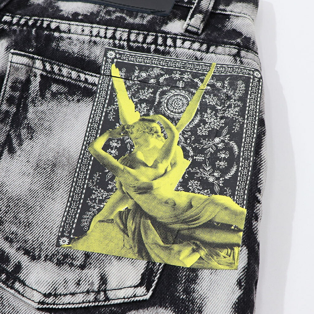 PINKO ショートパンツ ブラック×ホワイト タイダイ柄 南京錠 1Q1031-Y6A8