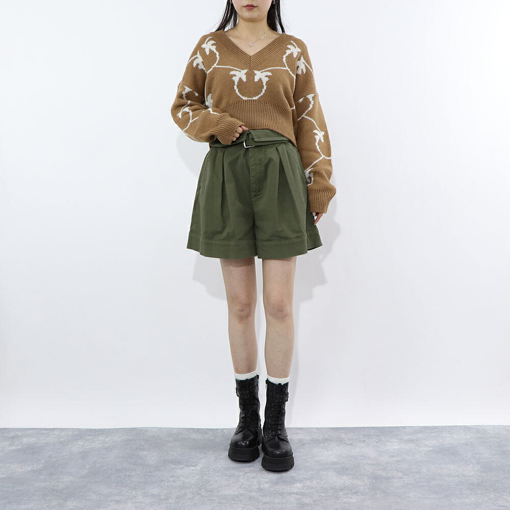PINKO ショートパンツ カーキ ハーフパンツ 100618-A0I5