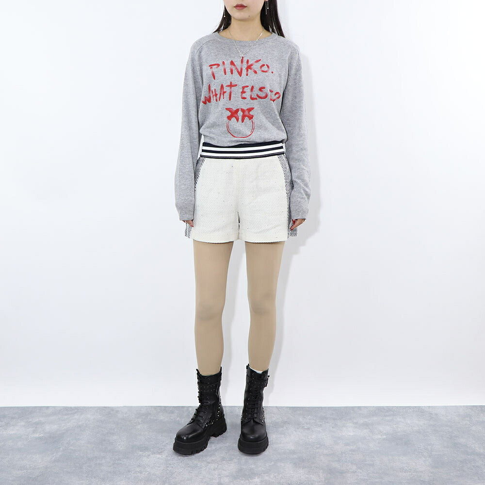 PINKO ショートパンツ ホワイト ツイード 1G1712-8738