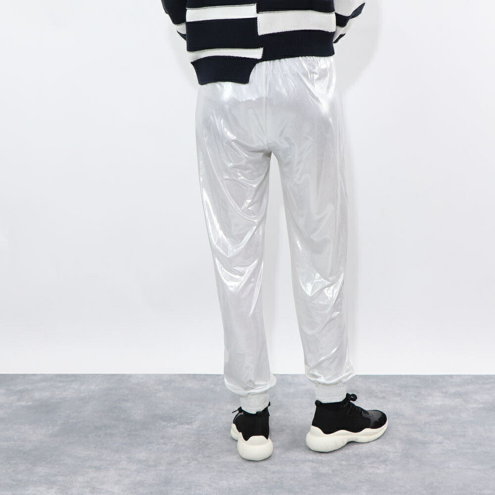 PINKO ロングパンツ ホワイト キラキラ サテン 1C106L-7969