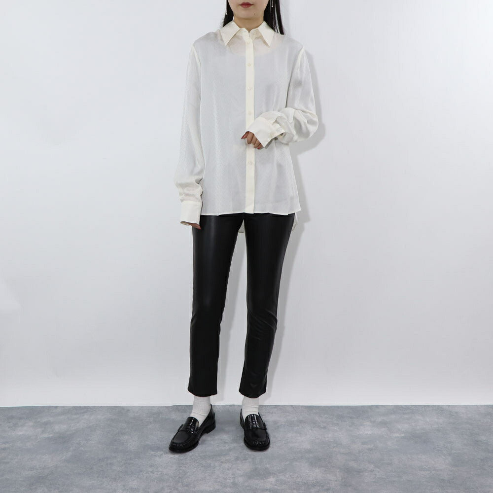 PINKO ロングパンツ ブラック レザー風 1G15KT-Y6GQ