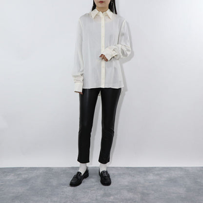 PINKO ロングパンツ ブラック レザー風 1G15KT-Y6GQ