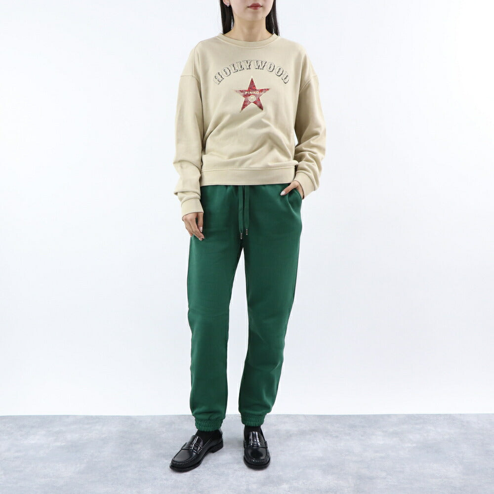 PINKO ロングパンツ グリーン スウェットパンツ ロゴ 1G1873-Y54B