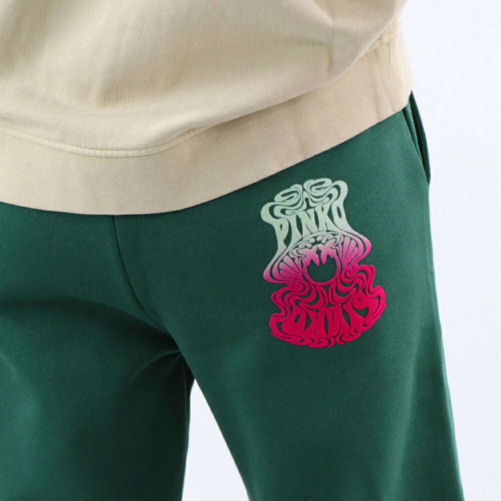 PINKO ロングパンツ グリーン スウェットパンツ ロゴ 1G1873-Y54B