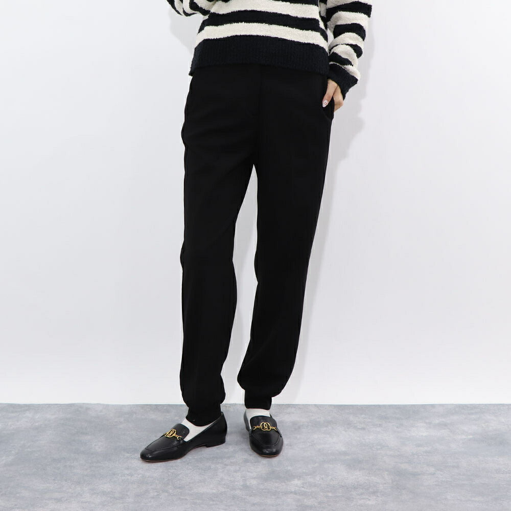 PINKO ロングパンツ ブラック 無地 シンプル ウエストゴム 1G188T-1739