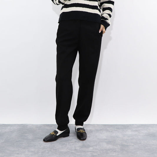 PINKO ロングパンツ ブラック 無地 シンプル ウエストゴム 1G188T-1739