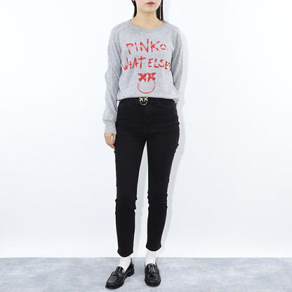 PINKO ロングパンツ ブラック ベルト付き 1J10GH-Y6FE