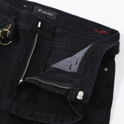 PINKO ロングパンツ ブラック ベルト付き 1J10GH-Y6FE