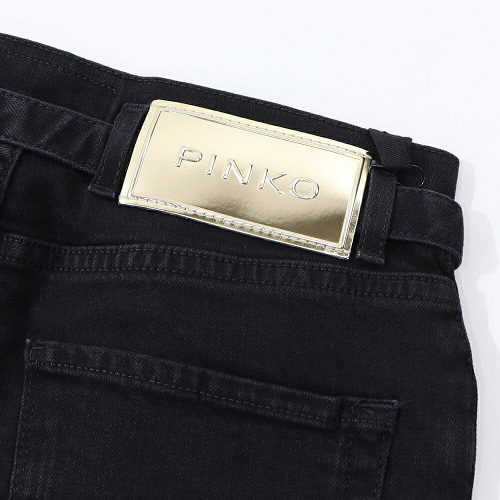 PINKO ロングパンツ ブラック ベルト付き 1J10GH-Y6FE