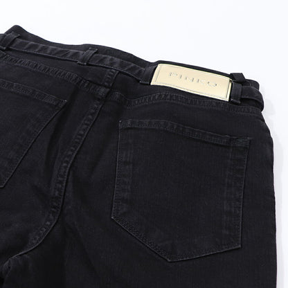 PINKO ロングパンツ ブラック ベルト付き 1J10GH-Y6FE