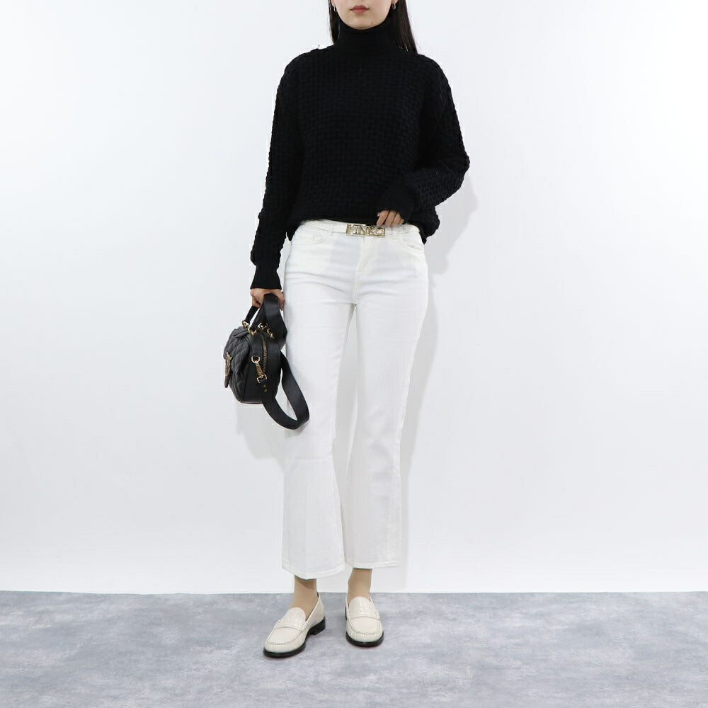 PINKO ロングパンツ ホワイト  ベルト付き 1J10KU-Y62N