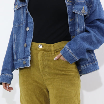 PINKO ロングパンツ マスタード コーデュロイ 1J10S0-Y6FL