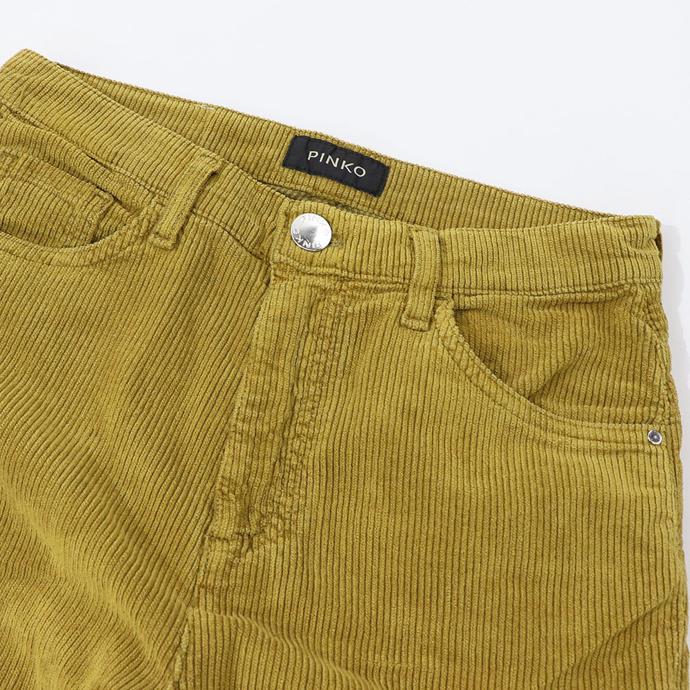 PINKO ロングパンツ マスタード コーデュロイ 1J10S0-Y6FL
