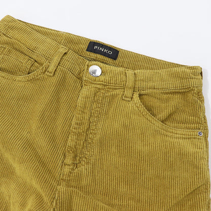 PINKO ロングパンツ マスタード コーデュロイ 1J10S0-Y6FL