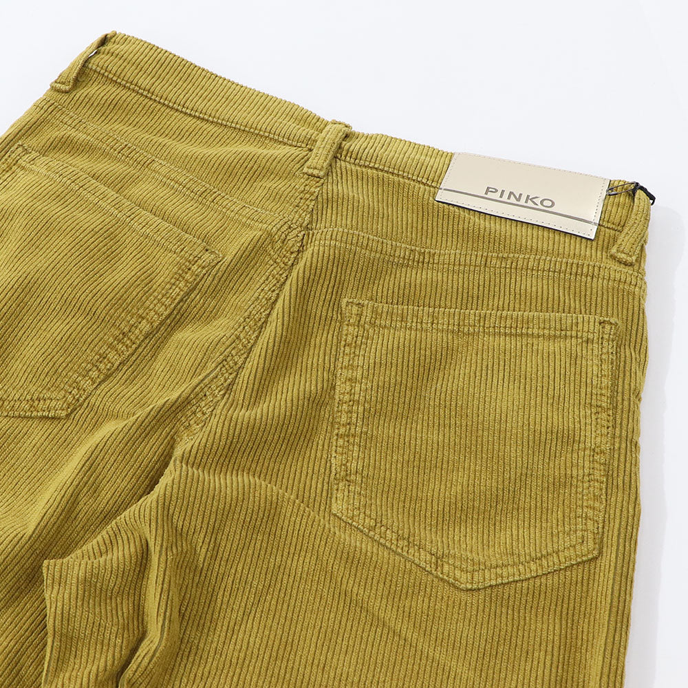 PINKO ロングパンツ マスタード コーデュロイ 1J10S0-Y6FL
