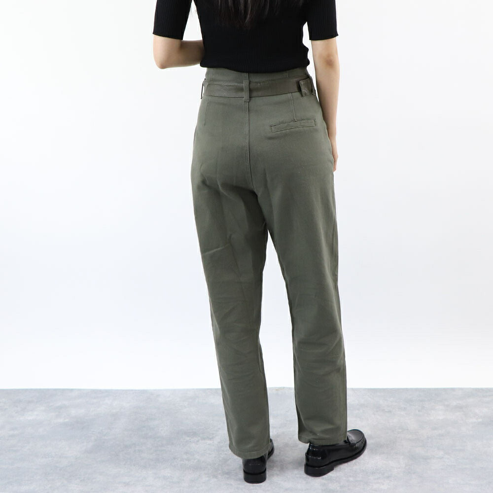 PINKO ボトムス ロングパンツ カーキ ベルト付き アンクルパンツ 1J10V8-Y882