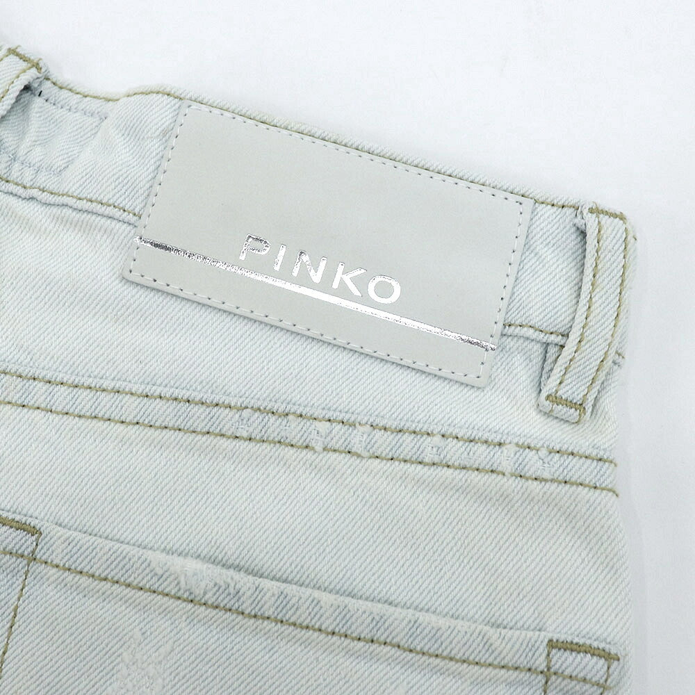 PINKO ピンコ レディース ボトムス デニムパンツ ライトブルー コットン スタッズ ラインストーン 1J10WS-Y653
