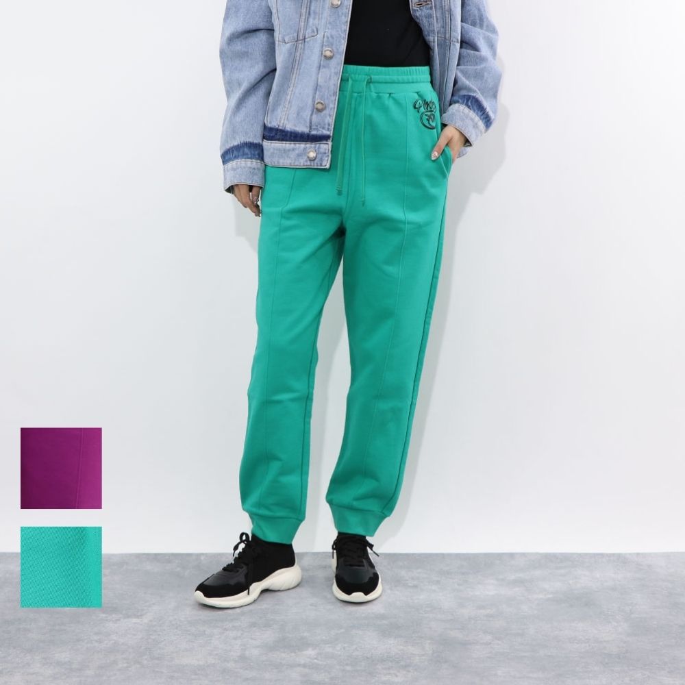 PINKO ロングパンツ パープル グリーン スエットパンツ ロゴ 1N12XZ-Y75F