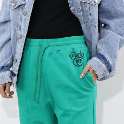 PINKO ロングパンツ パープル グリーン スエットパンツ ロゴ 1N12XZ-Y75F