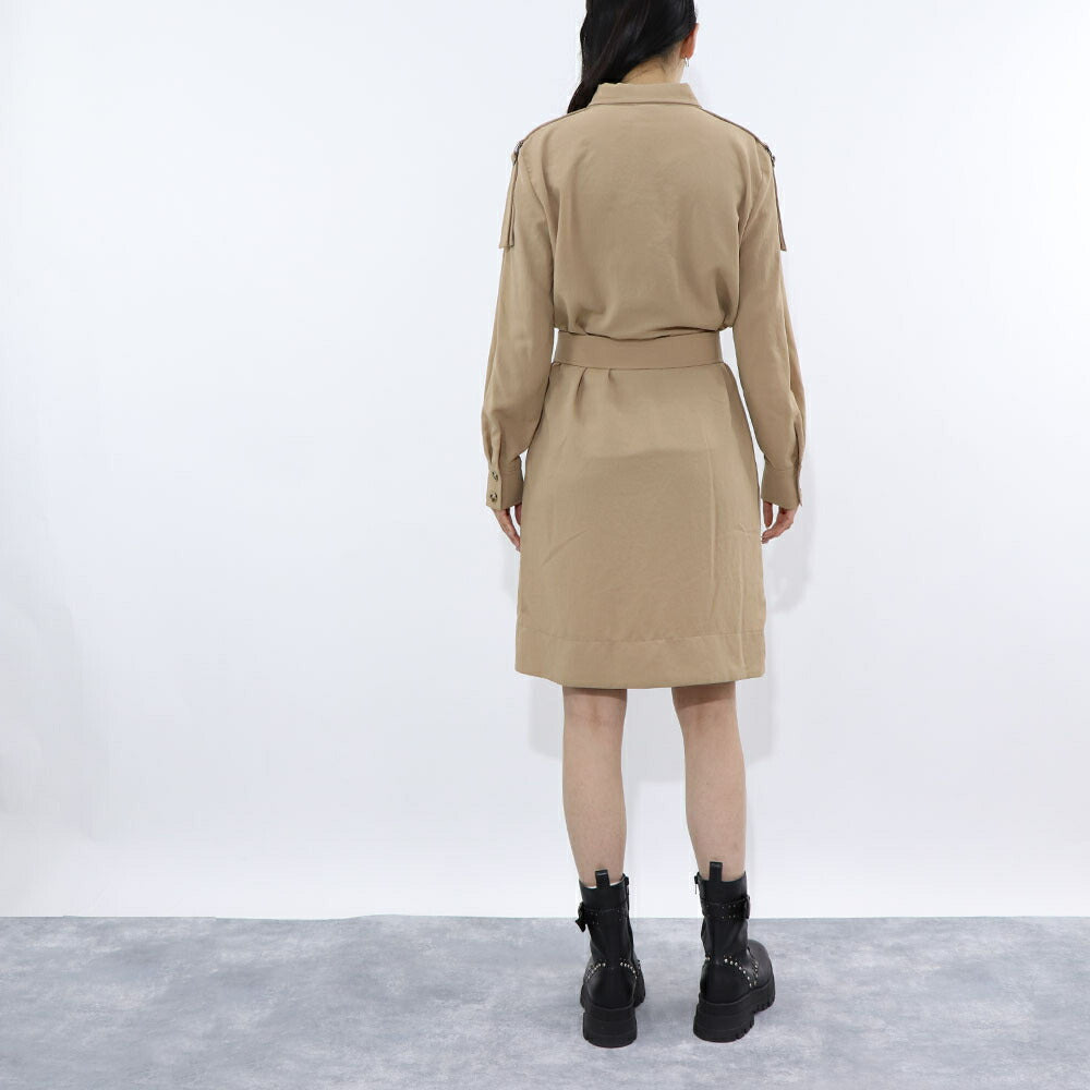 PINKO ワンピース ベージュ シャツワンピース ベルト付き 1B14G8-8070