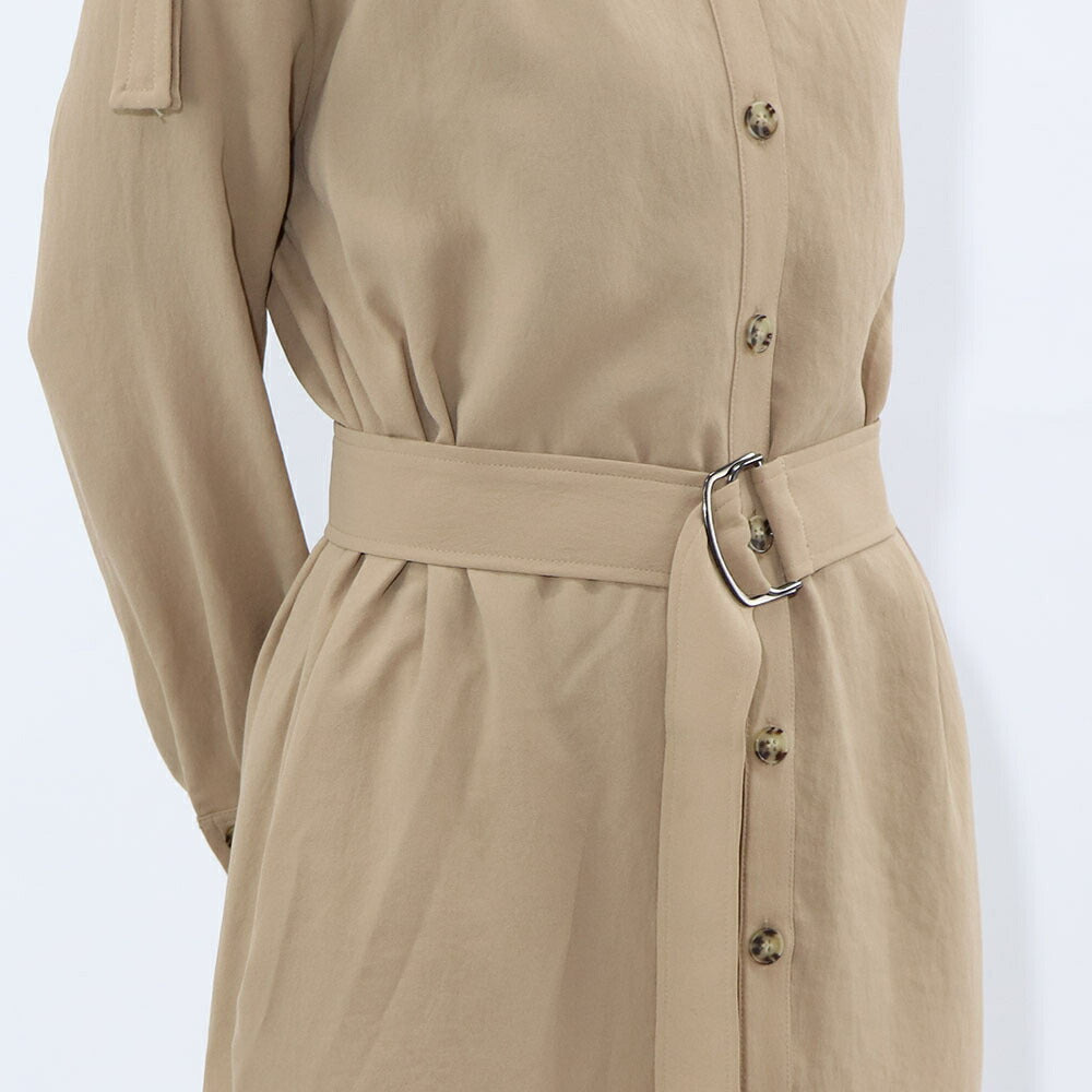 PINKO ワンピース ベージュ シャツワンピース ベルト付き 1B14G8-8070