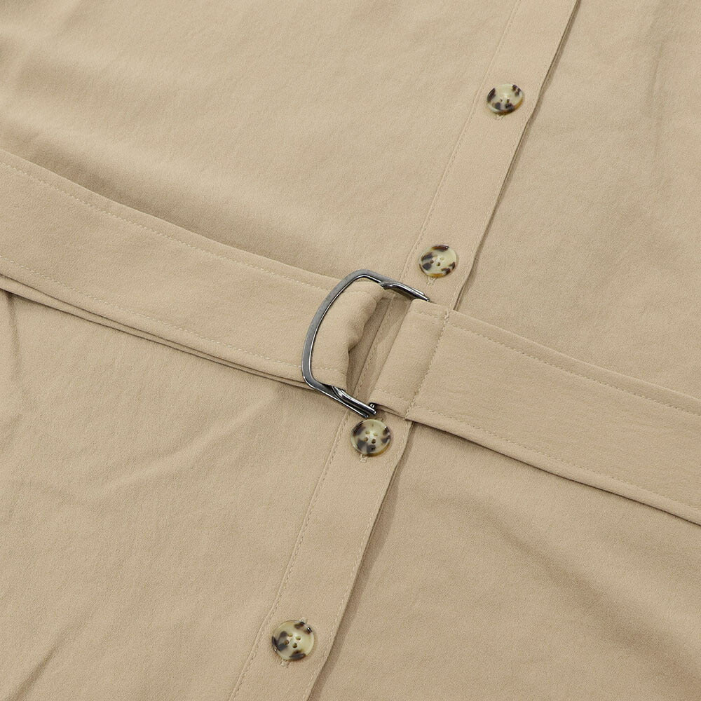 PINKO ワンピース ベージュ シャツワンピース ベルト付き 1B14G8-8070