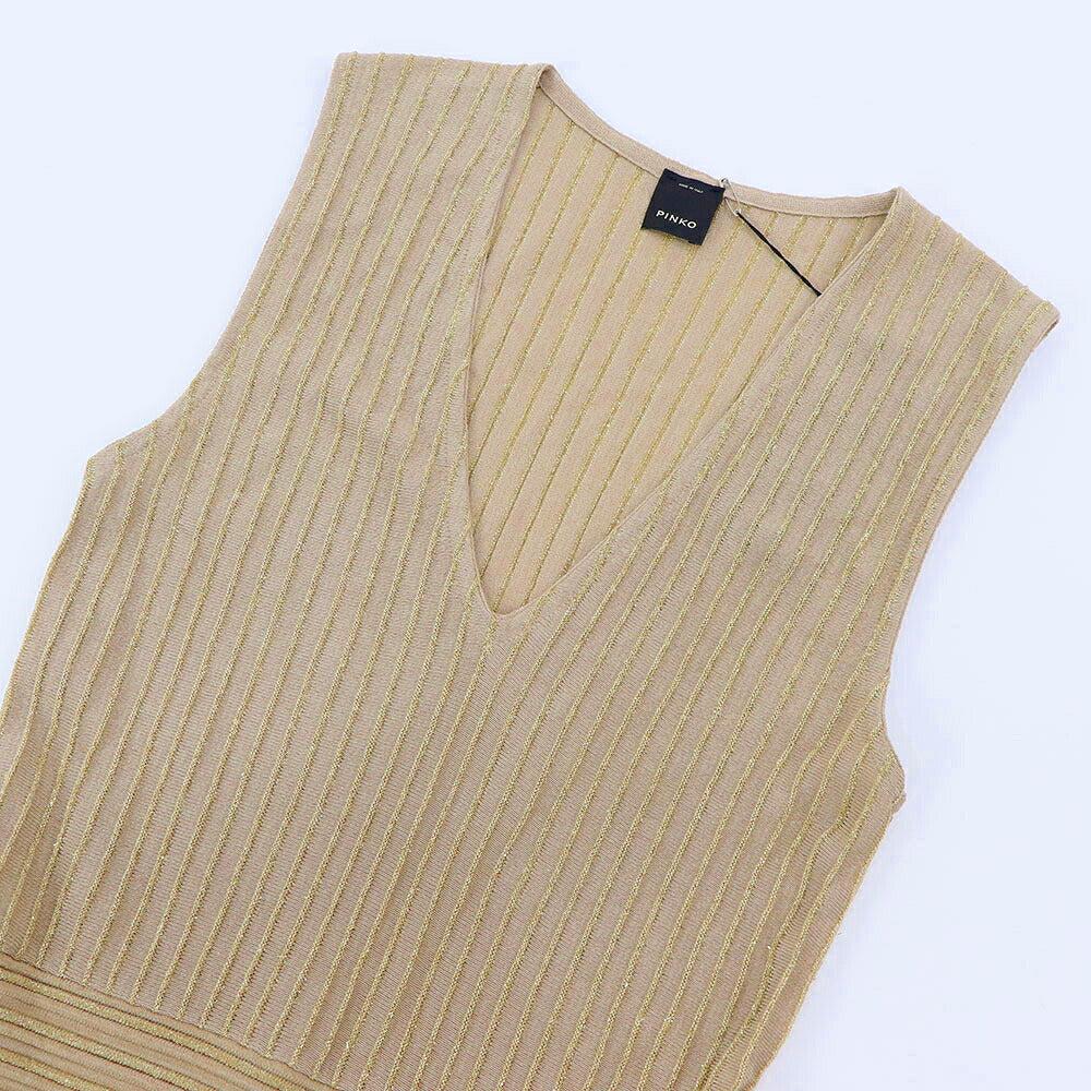 PINKO ピンコ レディース ワンピース ベージュ コットン ニットワンピース 1G15SN-Y6TQ