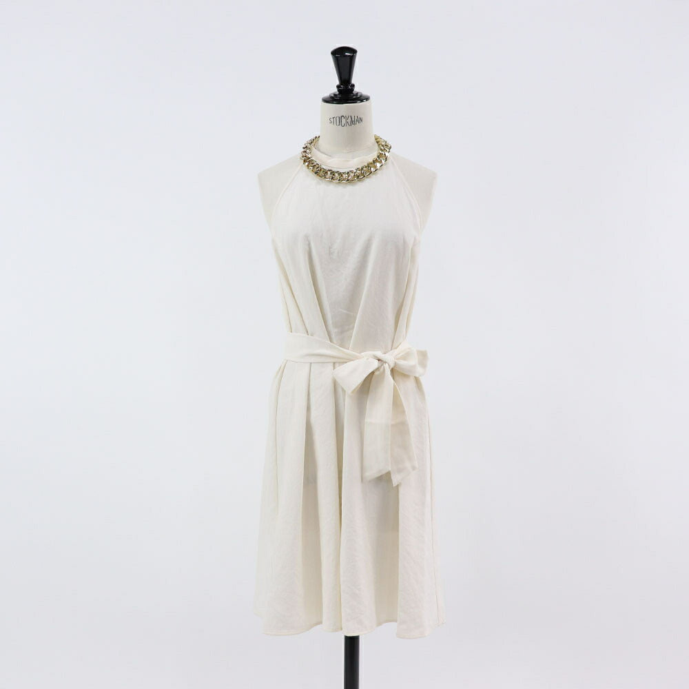 PINKO ホワイト シンプル ミニワンピース スカーフ付き 1G161T-8270