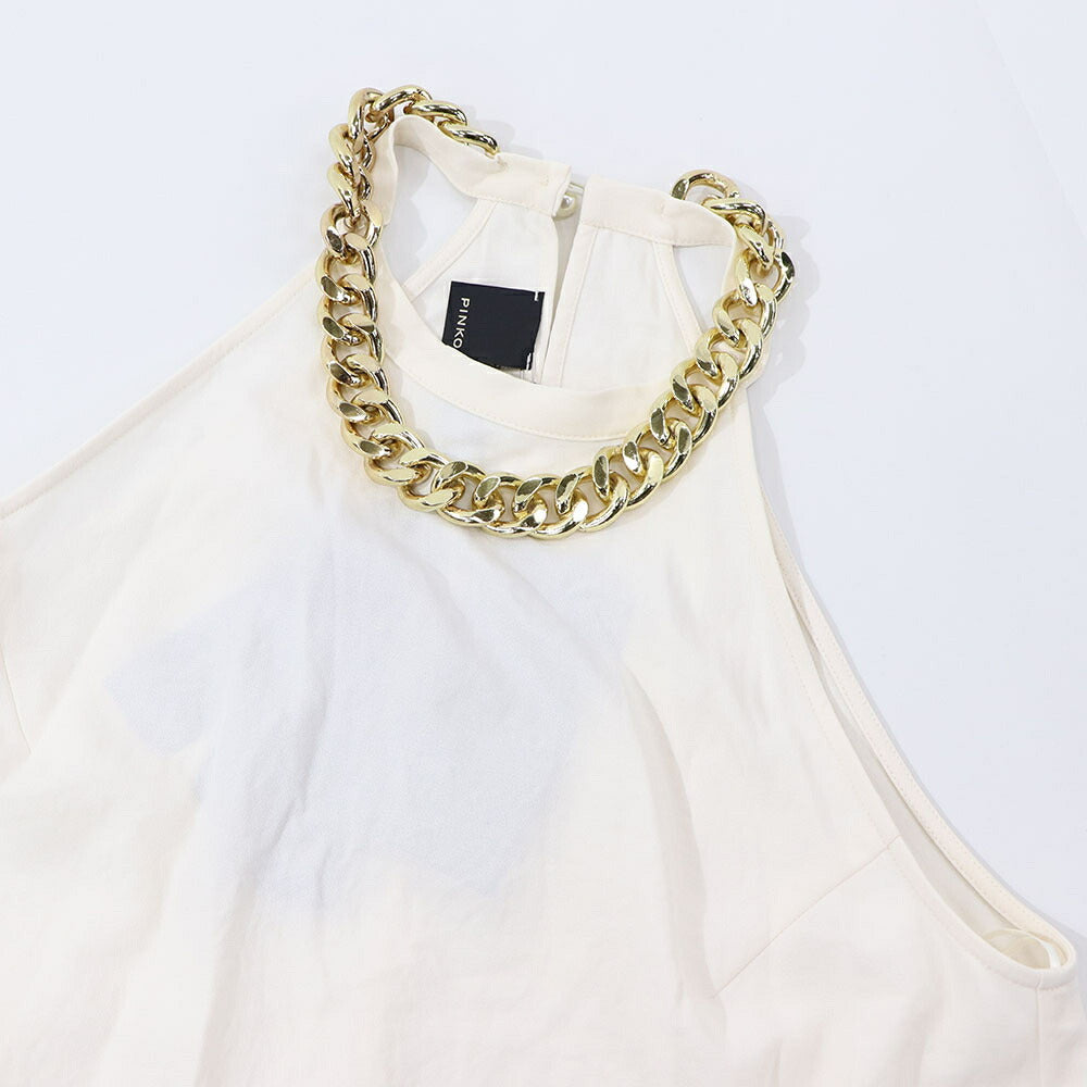 PINKO ホワイト シンプル ミニワンピース スカーフ付き 1G161T-8270