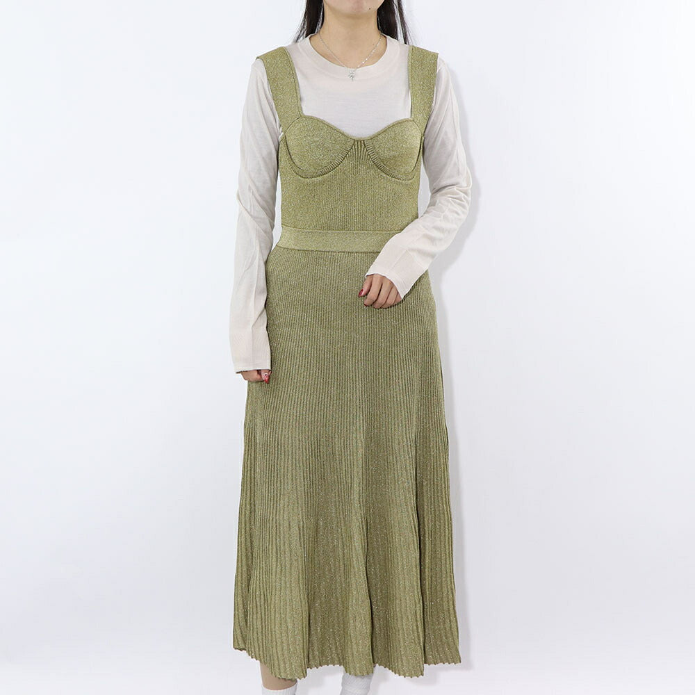 PINKO ワンピース カーキ ニットワンピース 1G17VB-Y45U