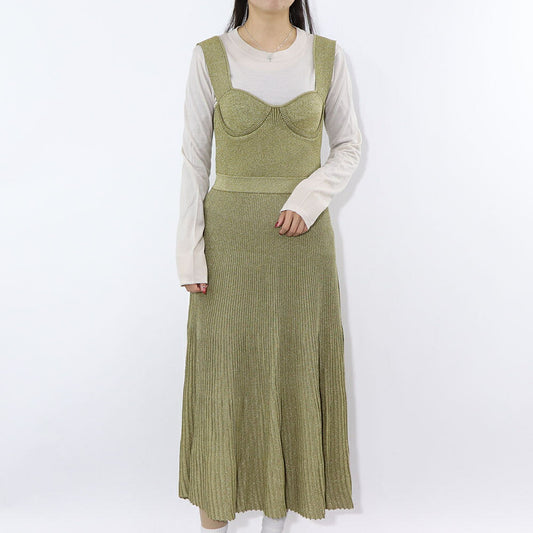 PINKO ワンピース カーキ ニットワンピース 1G17VB-Y45U