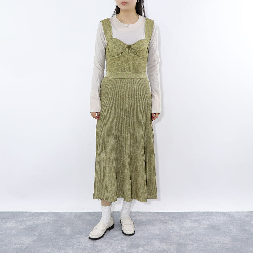 PINKO ワンピース カーキ ニットワンピース 1G17VB-Y45U