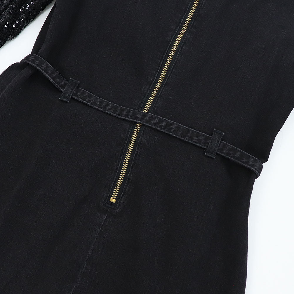 PINKO ピンコ レディース ワンピース ブラック タイトワンピース スパンコール 1J10JD-Y6FG