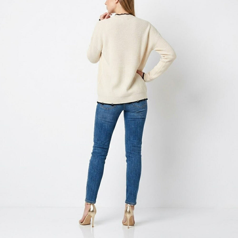 PINKO ピンコ レディース トップス カーディガン・ボレロ ベージュ ウール カシミヤ Vネック ダメージ加工 1G15X6-Y6XP