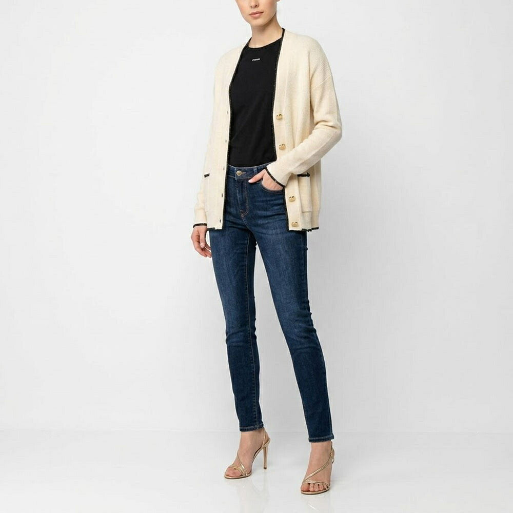 PINKO ピンコ レディース トップス カーディガン・ボレロ ベージュ ウール カシミヤ Vネック ダメージ加工 1G15X6-Y6XP