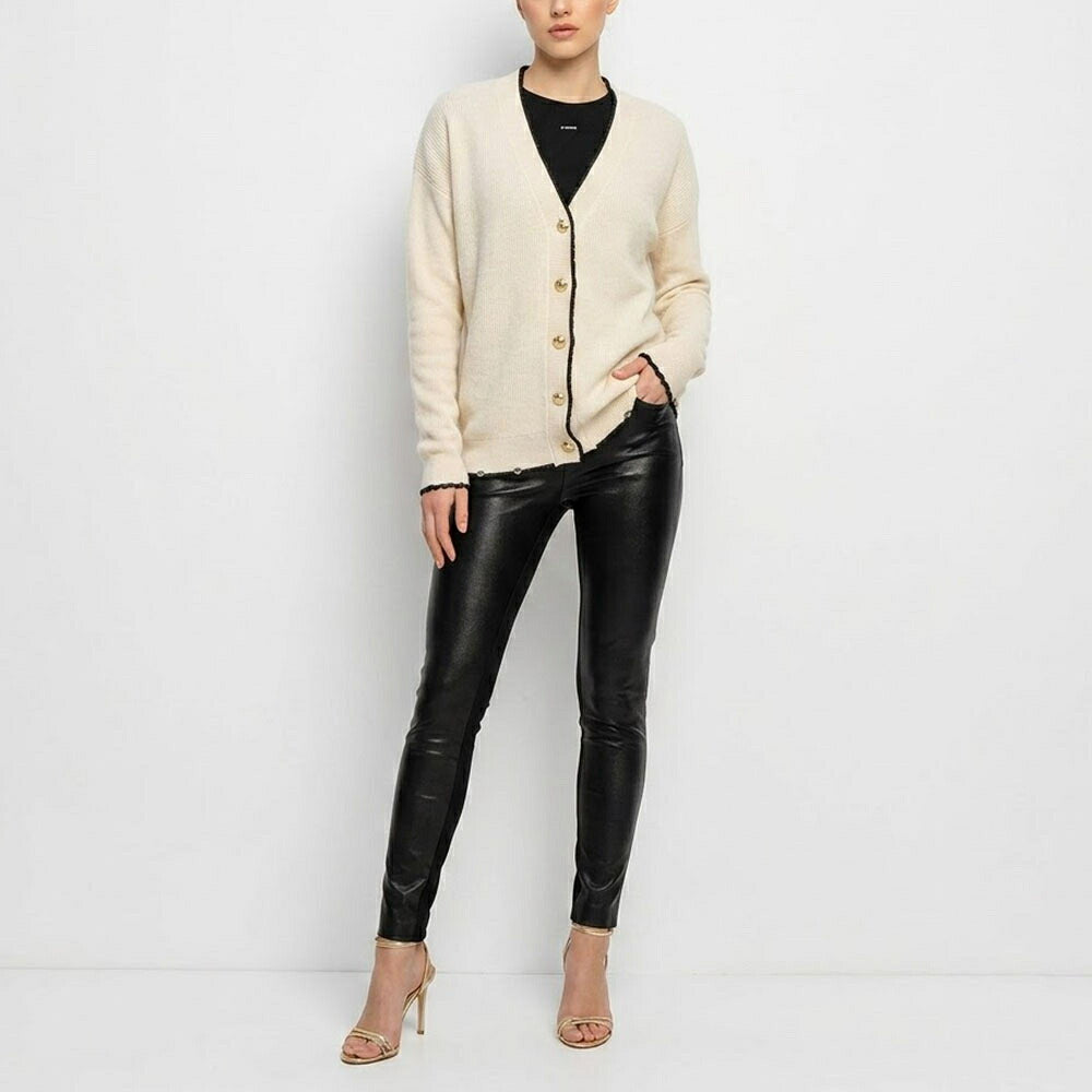 PINKO ピンコ レディース トップス カーディガン・ボレロ ベージュ ウール カシミヤ Vネック ダメージ加工 1G15X6-Y6XP