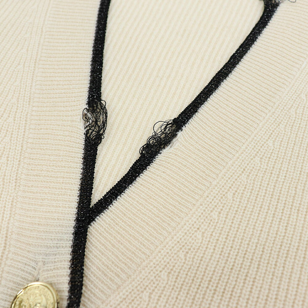 PINKO ピンコ レディース トップス カーディガン・ボレロ ベージュ ウール カシミヤ Vネック ダメージ加工 1G15X6-Y6XP