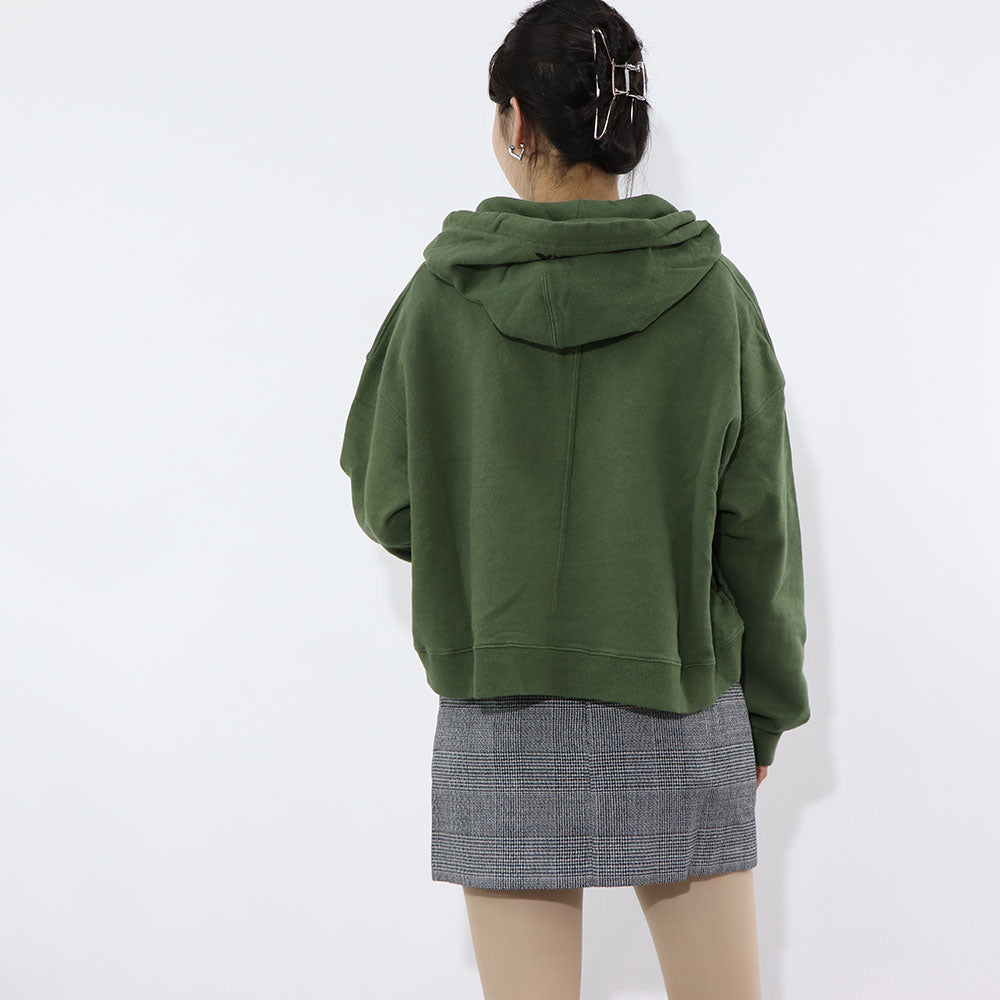 PINKO スウェット カーキ ロゴ ビーズ クロップド丈 1G16FP-Y72Z