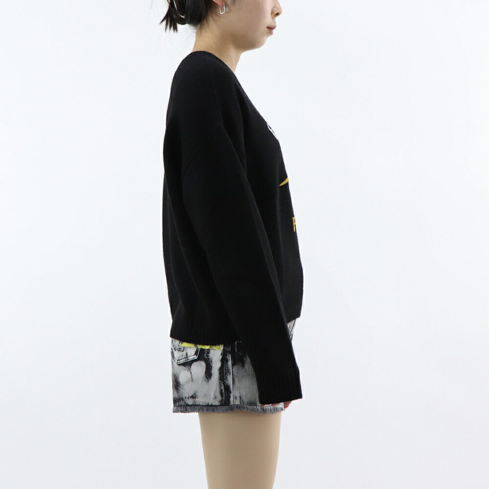 PINKO ニット ブラック ロゴ 刺繍 1G17N3-Y821