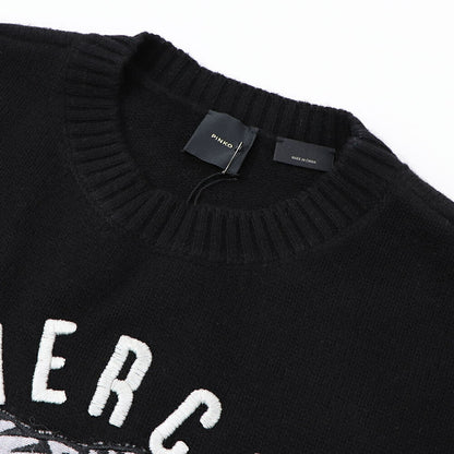 PINKO ニット ブラック ロゴ 刺繍 1G17N3-Y821